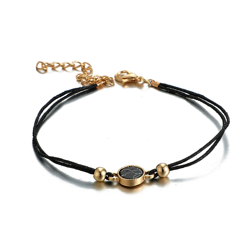 new jewelry fashion geometric round turquoise bracelet braided wire ...