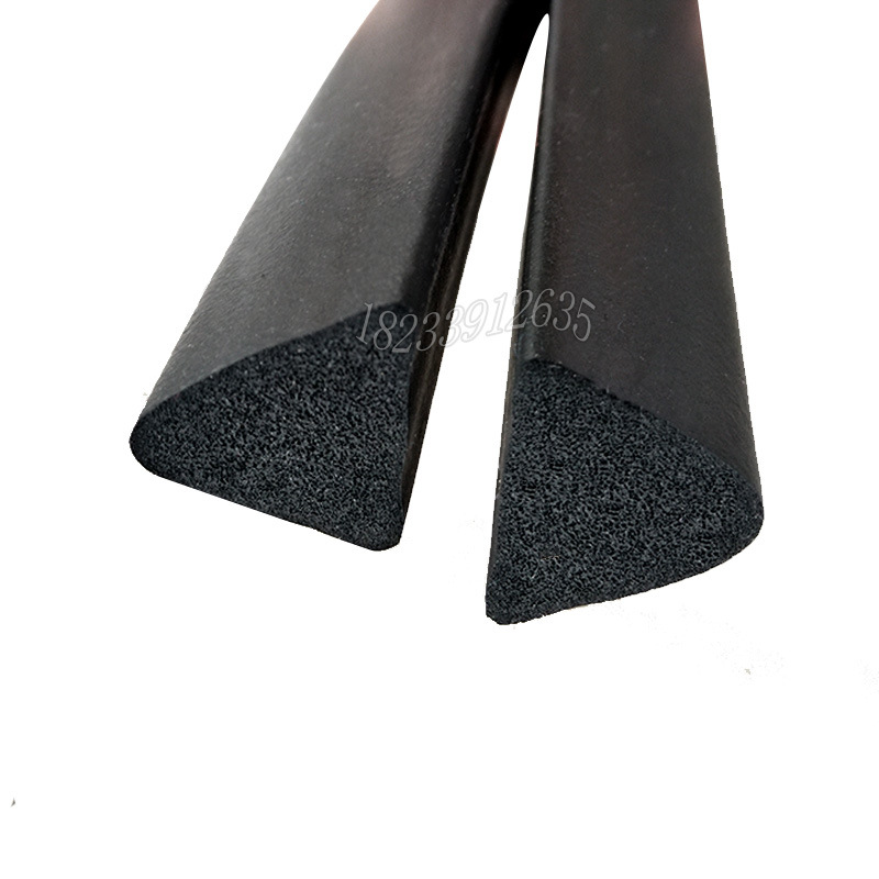 三元乙丙三角形海绵密封条半圆D型实心胶条柜门减震发泡橡胶条