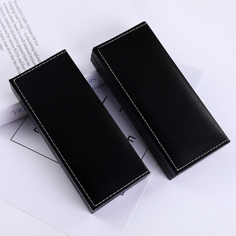 Caja de lápiz de regalo directo de fábrica caja de lápiz de papelería caja de lápiz de negocios borde dorado Borde de plata caja de lápiz caja de regalo logotipo personalizado