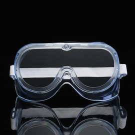 封闭式防雾护目镜防飞沫挡风眼镜 大框风镜防护眼镜四孔防护透明