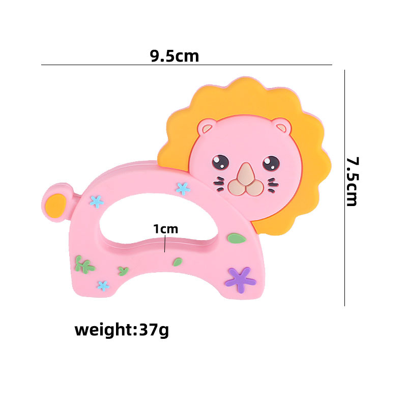 Pequeño León de dibujos animados bebé teether stick de silicona de grado alimenticio bebé juguete molar