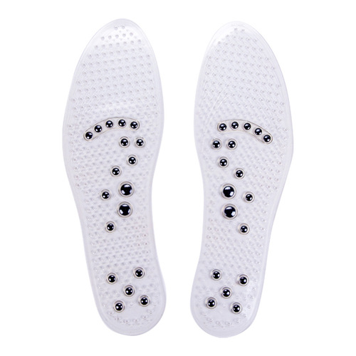 Three-color crystal magnet insole transparent yellow model with 18 magnets, magnetic iron, foot bottom acupoint massage, no therapeutic effect