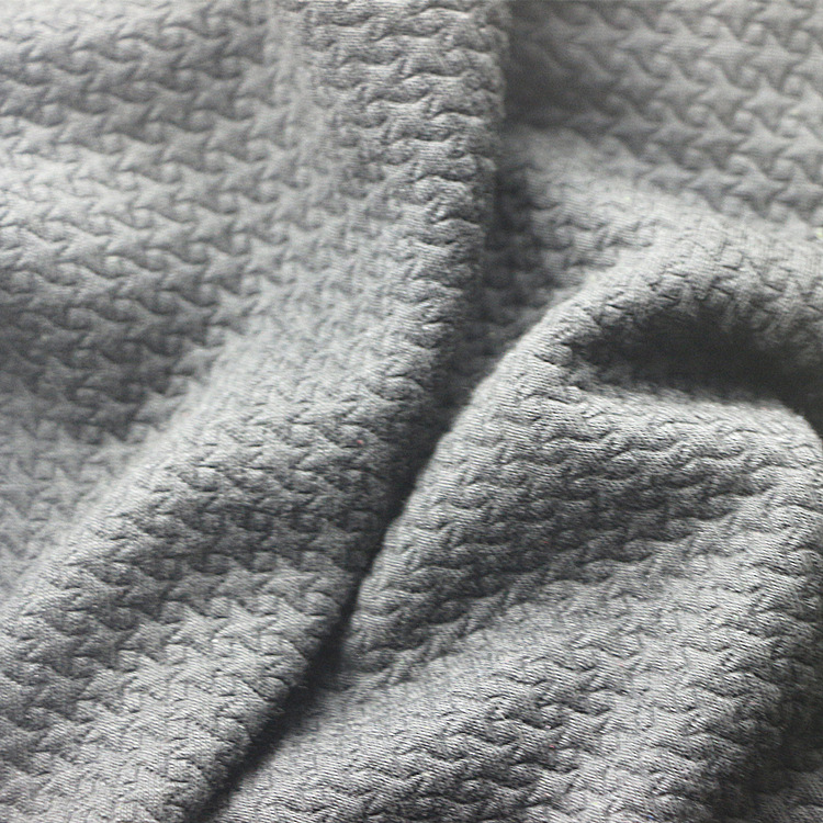 人棉粘胶氨纶弹力夹丝布牛肚布起泡大提花双面布空气层布服装面料