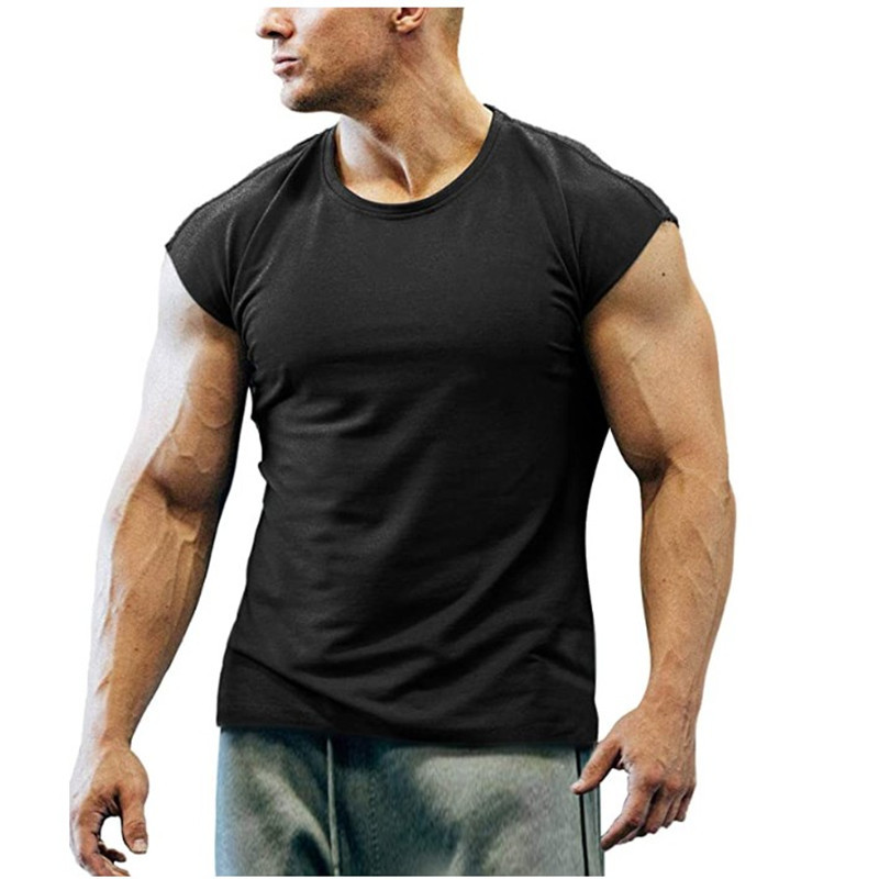 Men's Solid Color Simple Style Round Neck Sleeveless Loose Men's T-shirt display picture 1