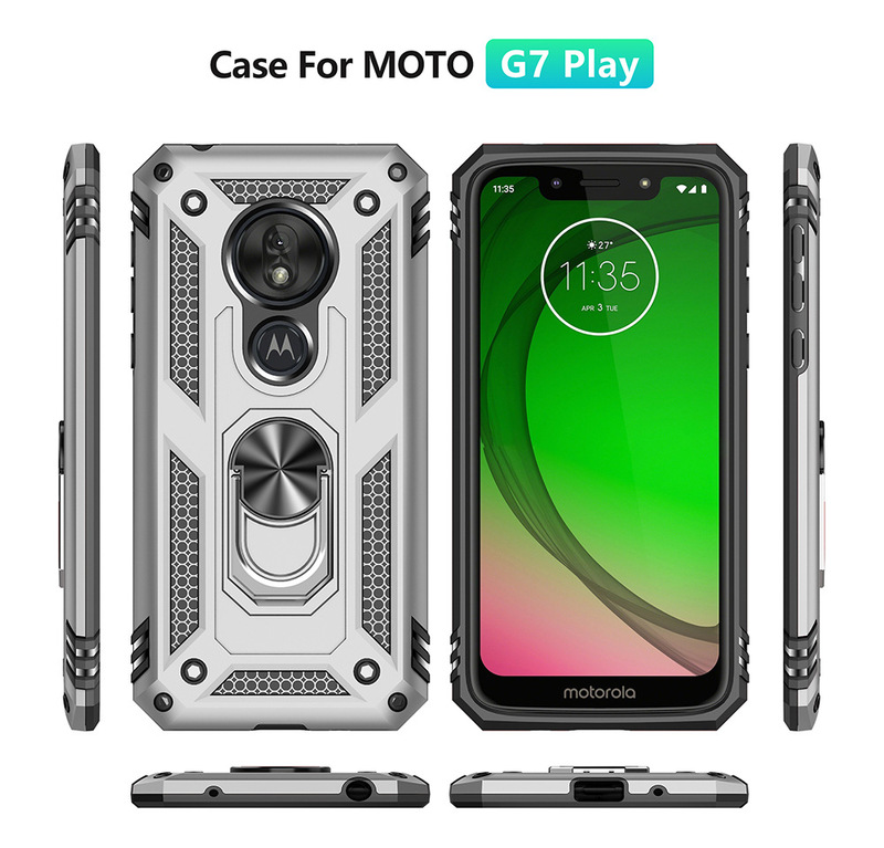 Applicable to Moto G7 Play American version of the Army mobile phone shell rotating bracket drop-resistant TPU + PC two-in-one protective case