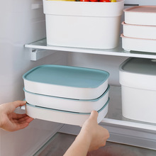 收纳带收纳盒塑料冰箱可饺子微波长方盖简约盒长方形加厚厨房新款