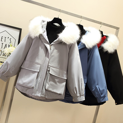 大码女装2020秋冬新款微胖妹妹外套加厚韩版宽松显瘦短款羽绒棉服