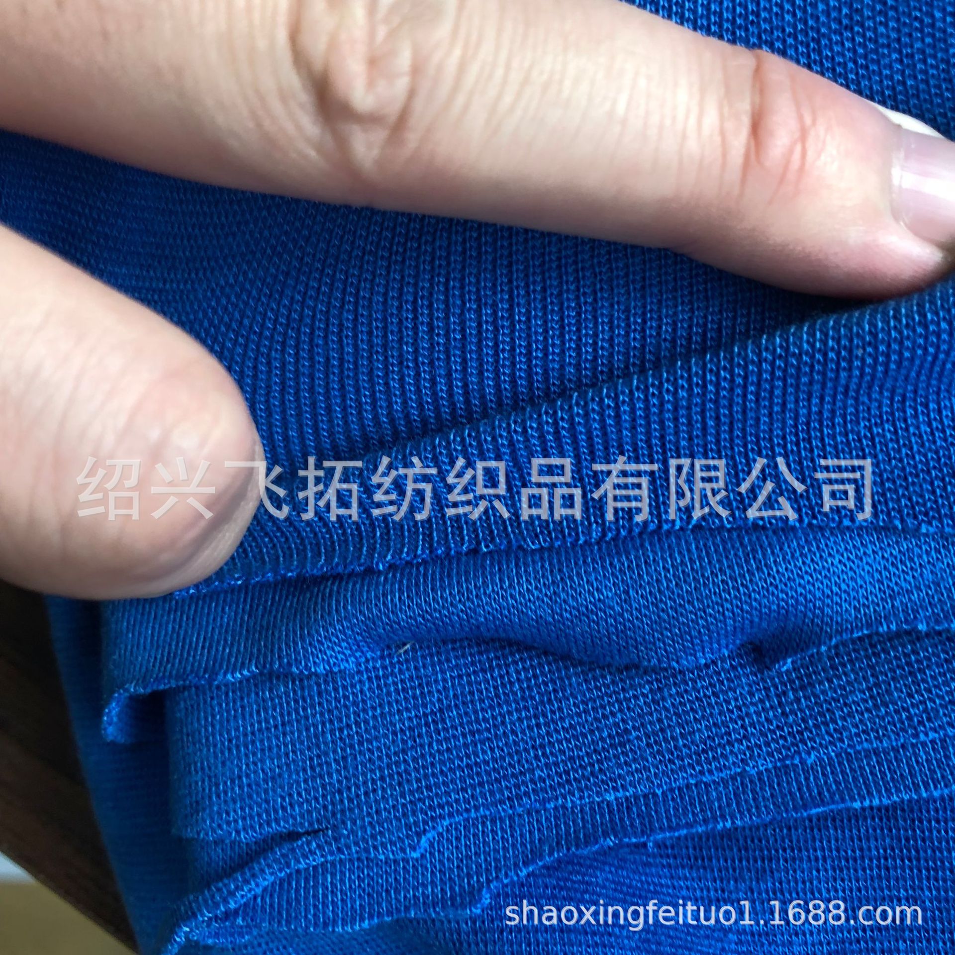 厂家直销针织95%涤纶纱5%氨纶1X1罗文布 仿棉手感