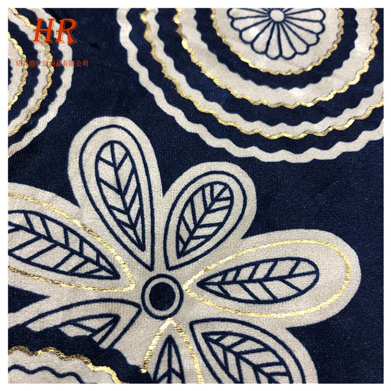 现货供应亮金印花韩国绒绒布布料 金丝绒旗袍服装时尚面料批发