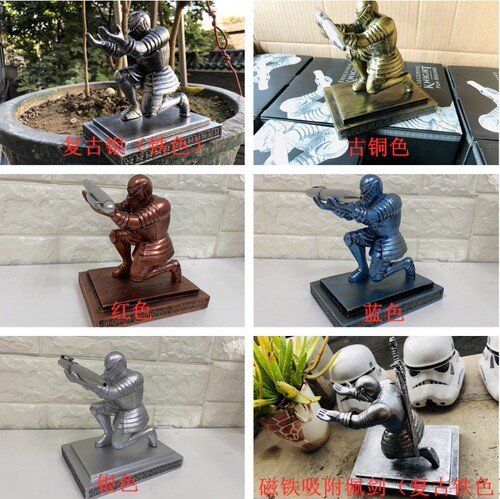 Creative Knight Pen Holder Executive Pen Stand Creative Magnetic Soldier Armor Hero Desktop Decor Pen Tower