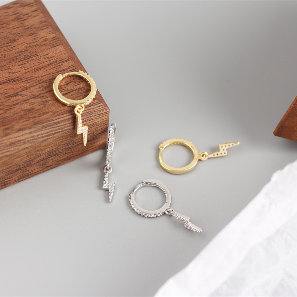 Geometric Fashion 925 Sterling Silver Gem Plating Earrings display picture 7