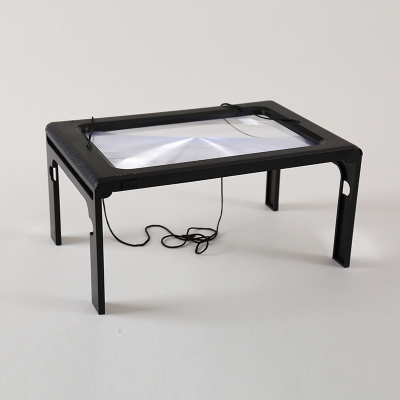 新款桌面式挂式多功能带6个LED灯交直流电源互换阅读2.5倍放大镜