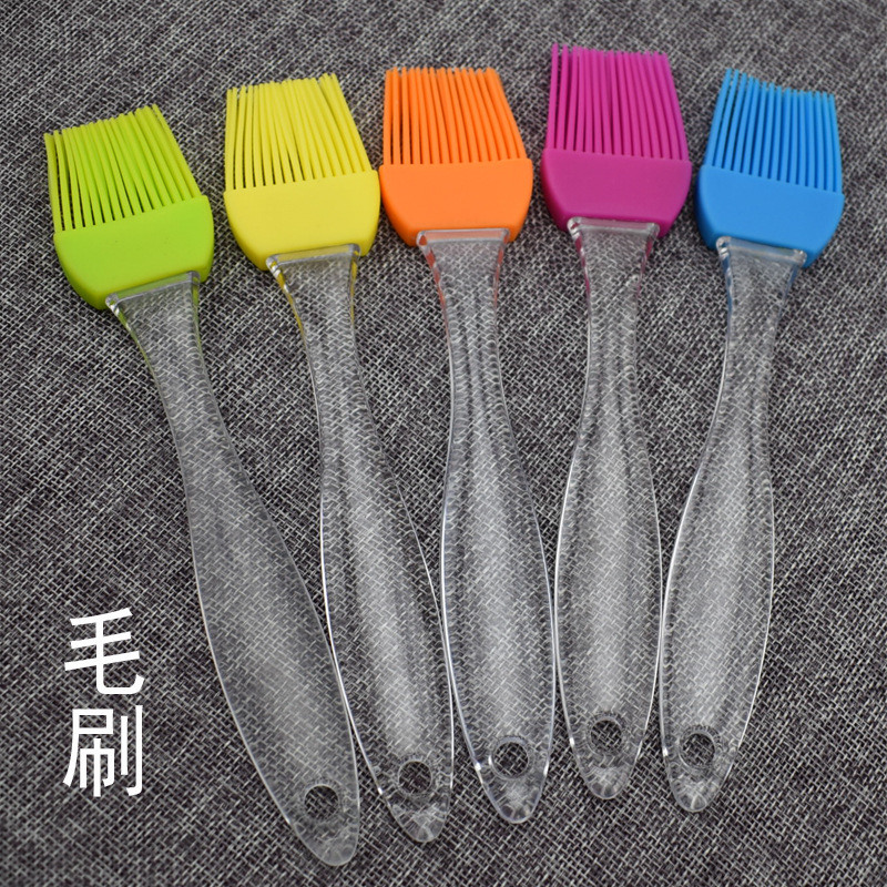 thickening Large transparent Handle Silicone Brush Silicone sweep kitchen Oil brush baking BBQ Brush BBq Brush resistance to high temperature