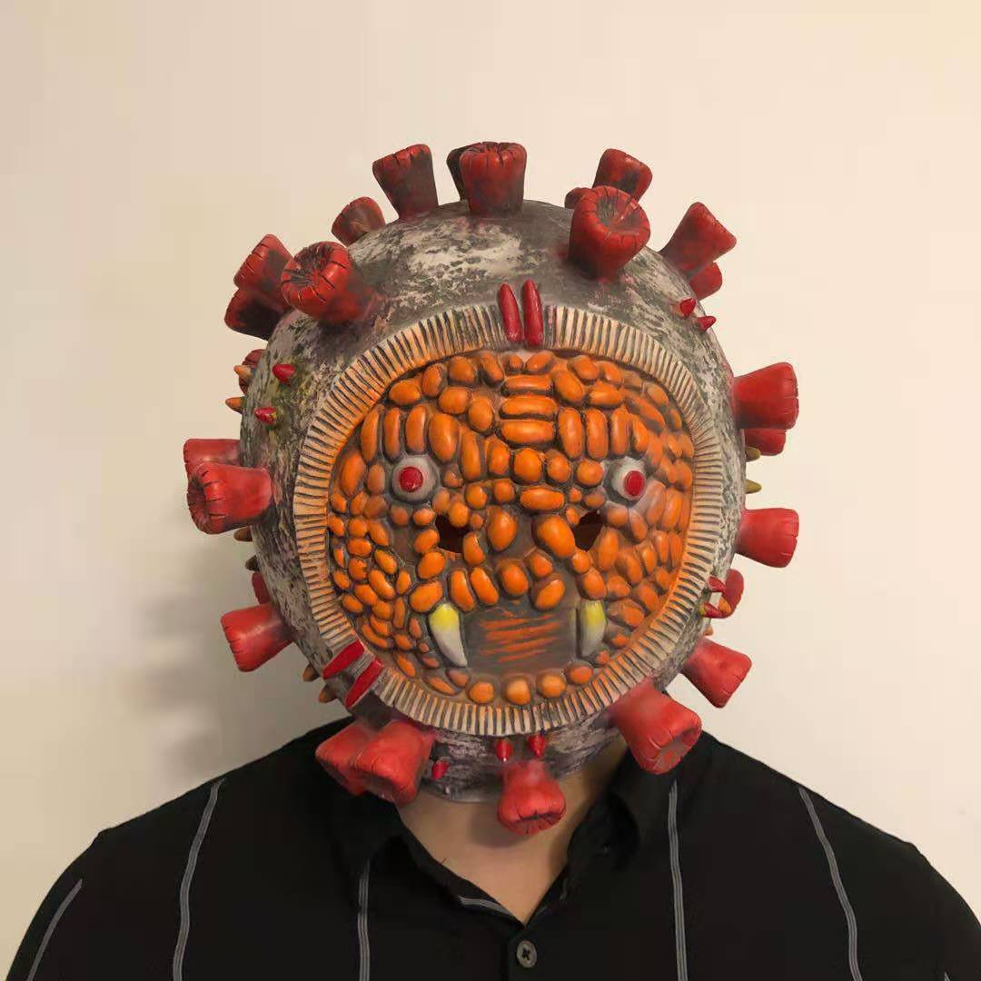Halloween horror props virus máscara mascarada parodia miedo látex máscara sombrerería
