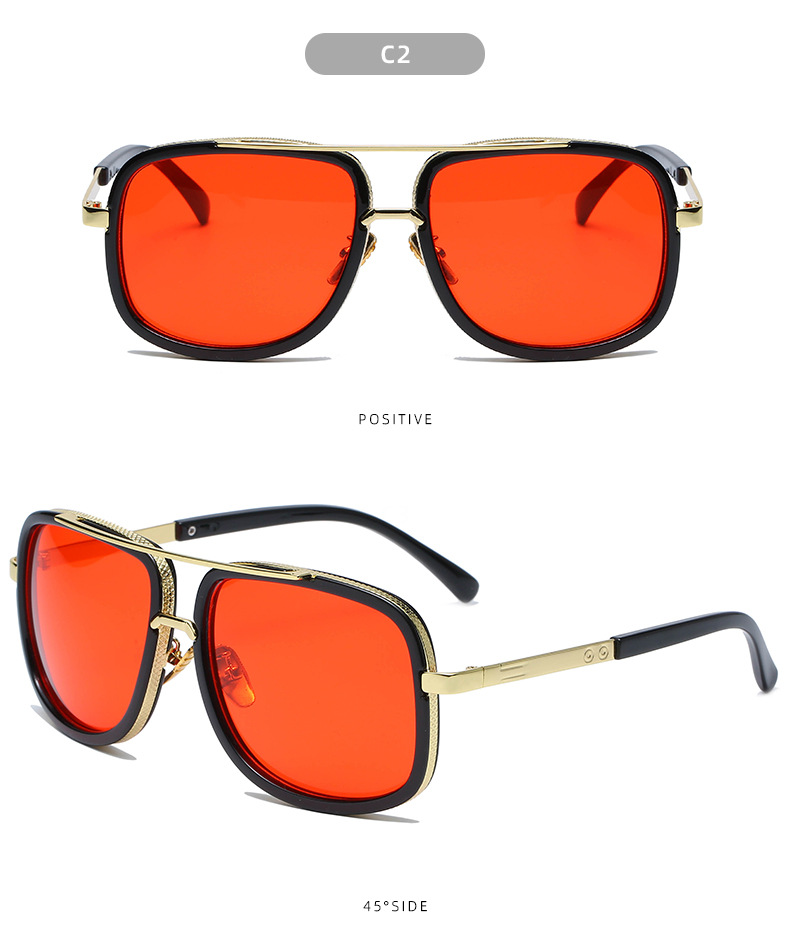 Large Frame Sunglasses For Men Double Beam Trendy Street Style_voghion.com