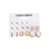 Brand accessory, earrings, zirconium, set, European style, 6 pair, wholesale