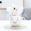 Cartoon ceramics, coffee cute cup with glass, wholesale