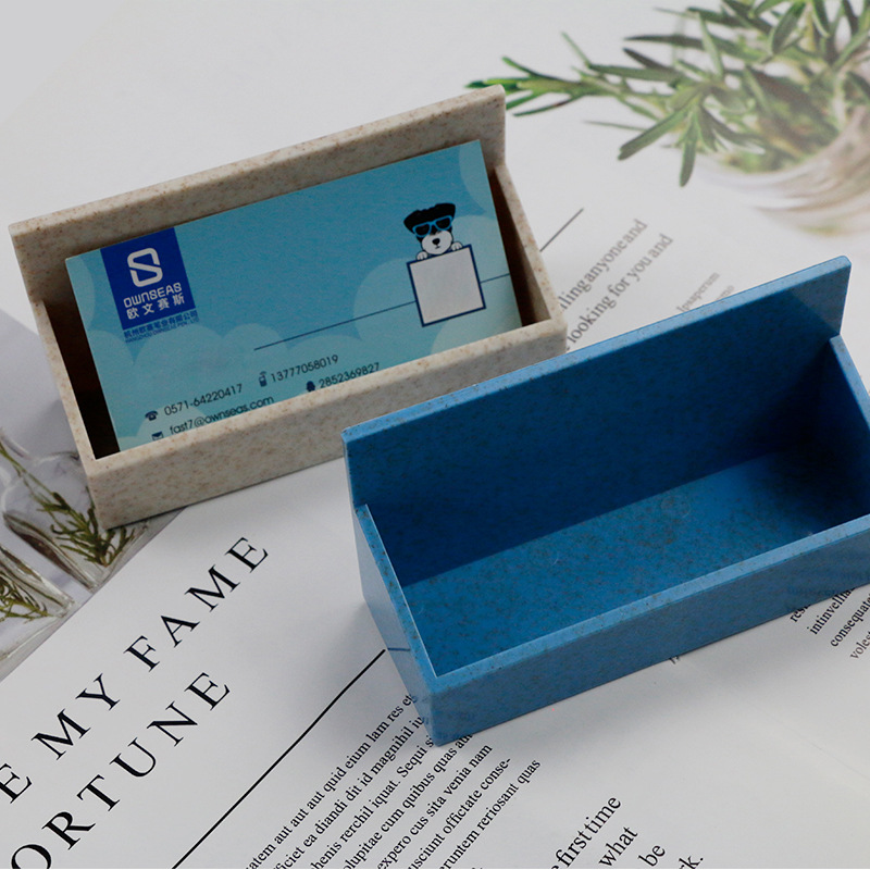 彩色商务名片盒 定制印刷logo盒子 长方形名片座 名片收纳盒厂家|ms