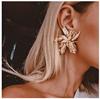 Fashionable metal earrings, jewelry, European style, flowered, Birthday gift, wholesale