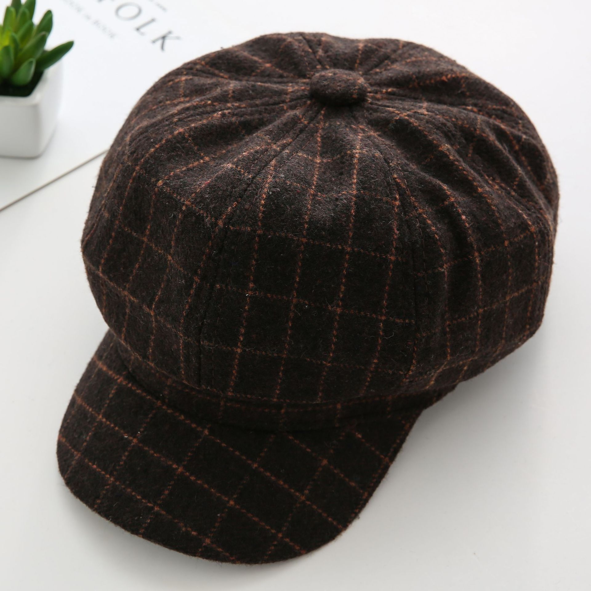 Women's Retro Solid Color Flat Eaves Beret Hat display picture 20