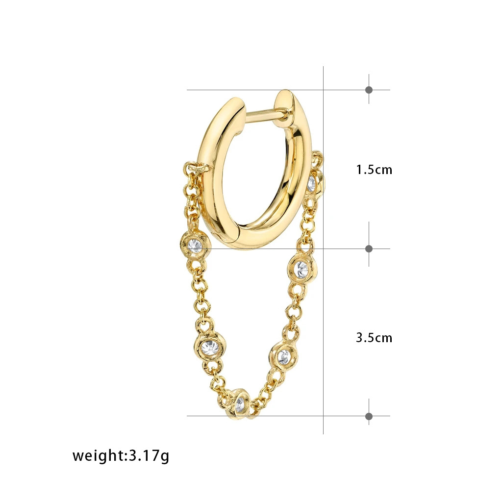 Korean New Earrings Multi-faceted Chain Earrings Long Tassel Earrings Wholesale Nihaojewelry display picture 1