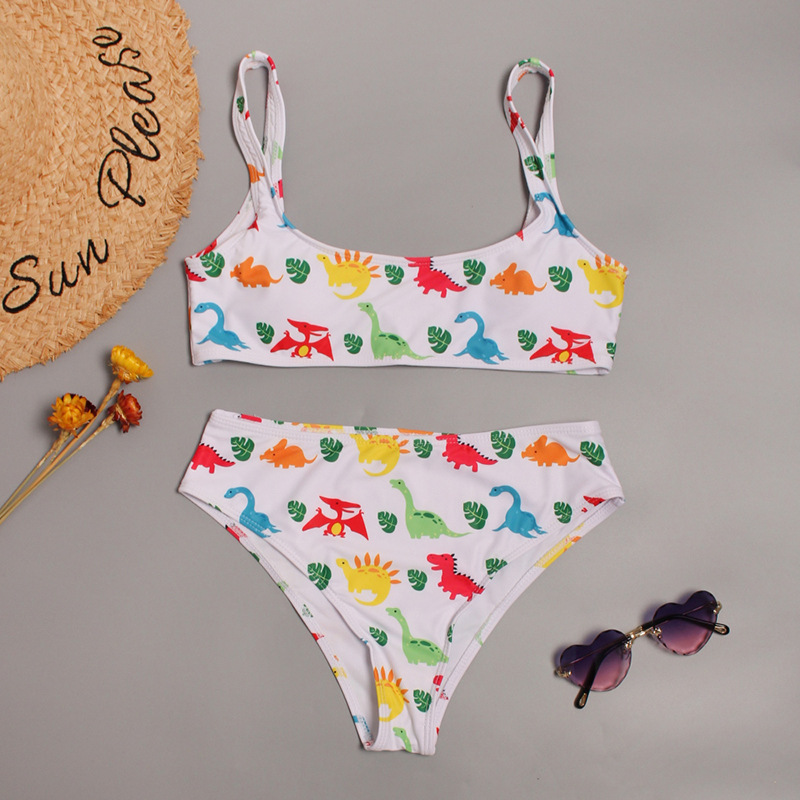 cartoon print split swimsuit NSHL24738