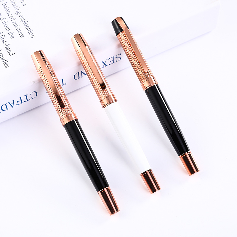 Fábrica al por mayor negocio de metal firma pluma negocio grano pluma tallada metal pluma regalo pluma firma pluma personalización