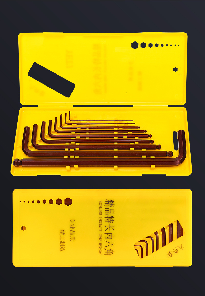 Fábrica al por mayor 40 Luo cabeza de bola de acero hexagonal llave 9 piezas conjunto mate tipo estrella hexagonal socket Super duro