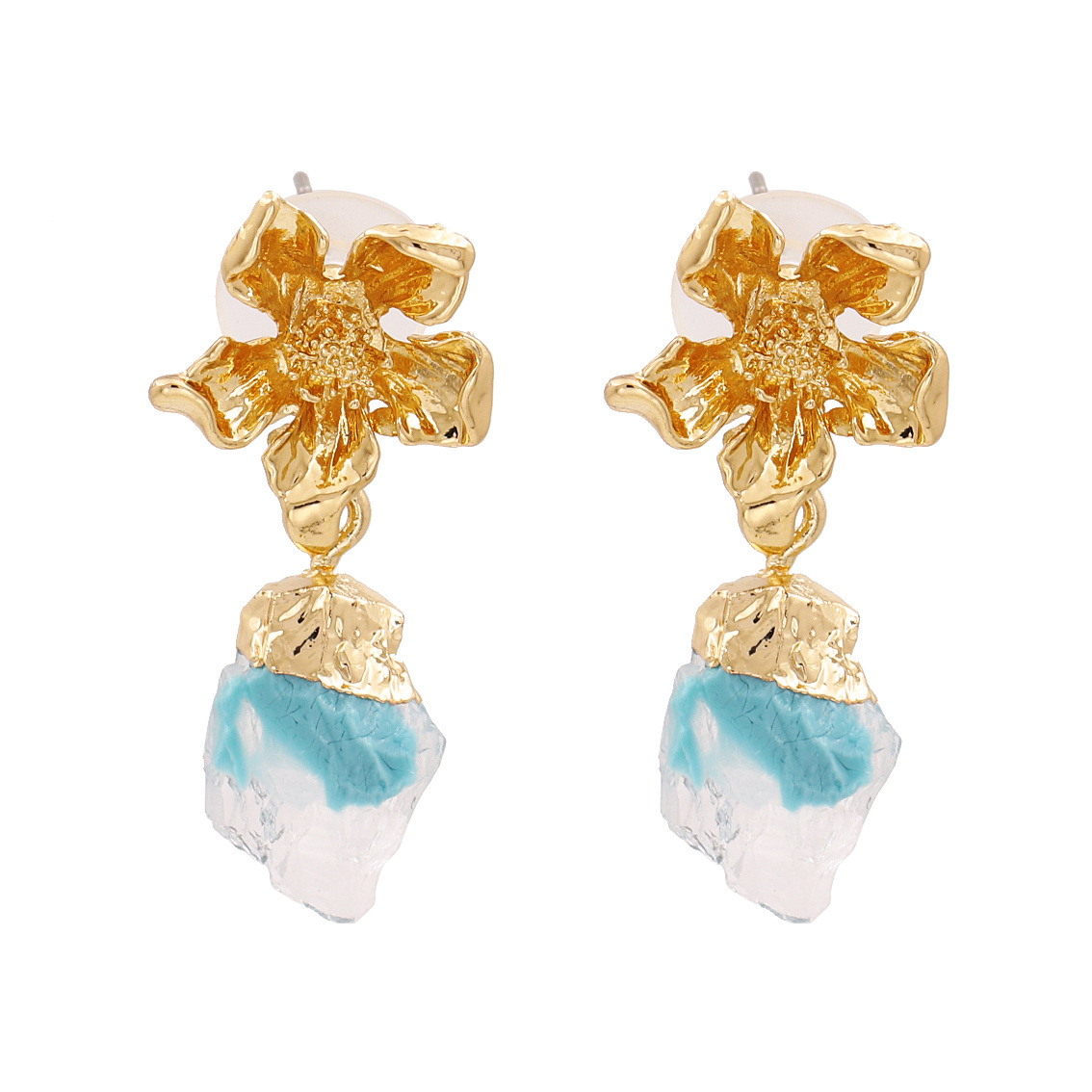 New Fashion Simple Alloy Flower Resin Earrings Wholesale display picture 4