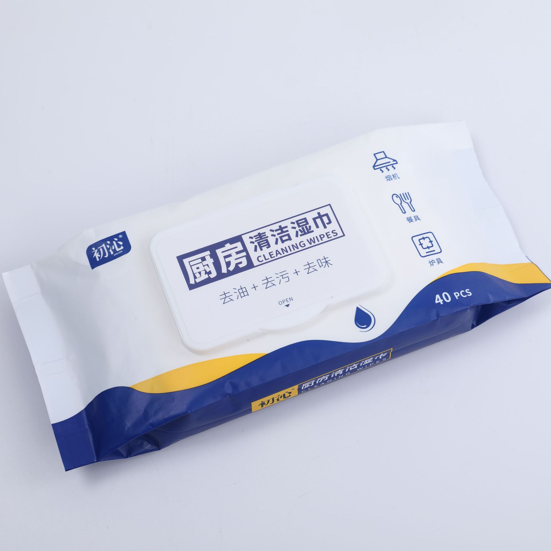 Factory supply kitchen cleaning wipes kitchen ventilator stove disposable oil removing lazy rag wet tissue