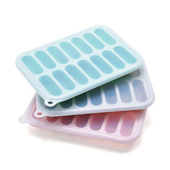 Silicone Ice Cube Tray with Lid Creative Ice Mold Ice Making Tray 14-in-a-Row Silicone Sausage Mold Thumb Cookie Mold