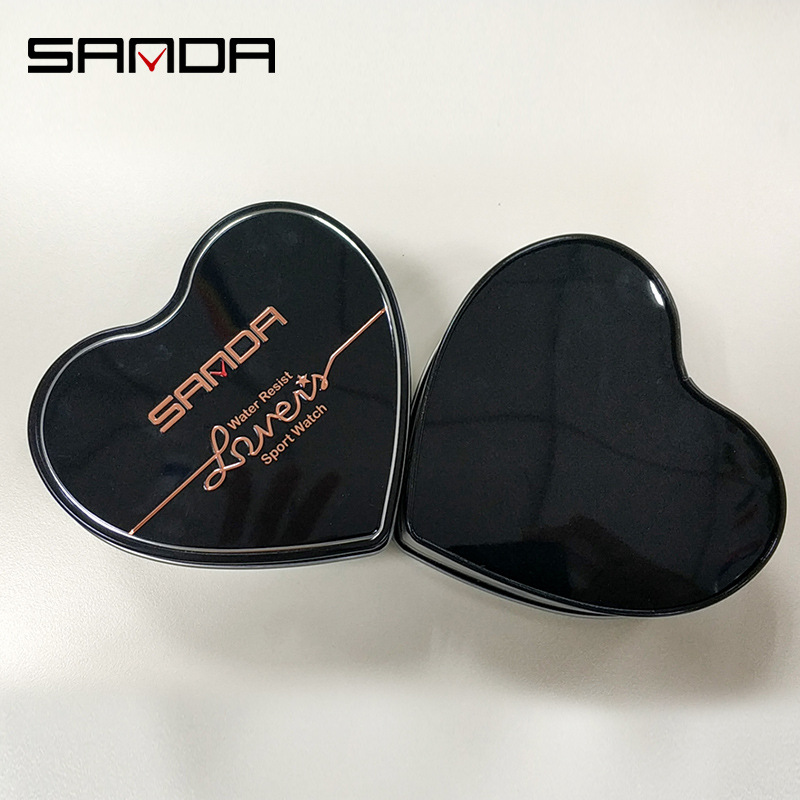 Sanda reloj caja reloj pareja en forma de corazón caja de reloj caja esponja caja de hierro