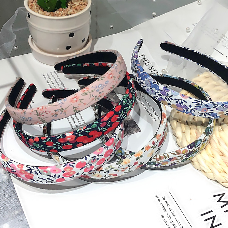 Sponge Headband Korea Simple Headband Korean Retro Plaid Floral Head Cave Hairband Wholesale Nihaojewelry display picture 21