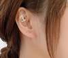 Personal vermiculite ear hanging piercing ear ring women's new cold surround auricle -type ear bone clip a word oblique ear needle