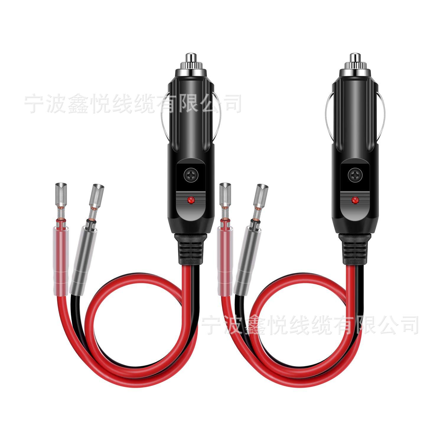车载点烟器适配器电源线适用于汽车逆变器，气泵电动杯等