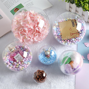 4-20cm high transparent plastic round ball eternal flower hanging ball PS Christmas decoration hanging ball festive decoration hanging ball