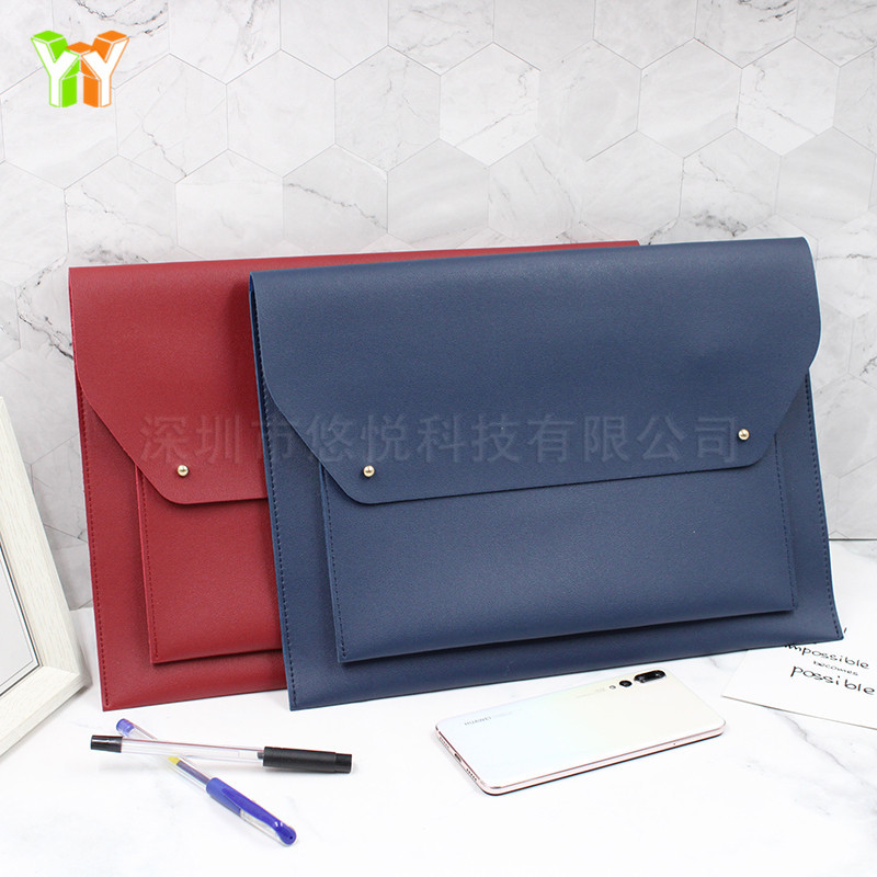 New leather laptop liner bag for macbook computer bag A4 size meeting File Bag