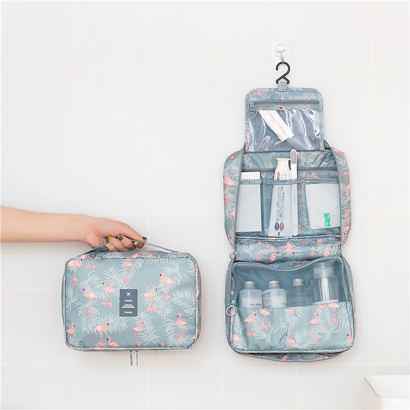 Cross-border hot-selling travel large-capacity waterproof cosmetic bag multi-functional portable storage bag hook toiletry bag wholesale