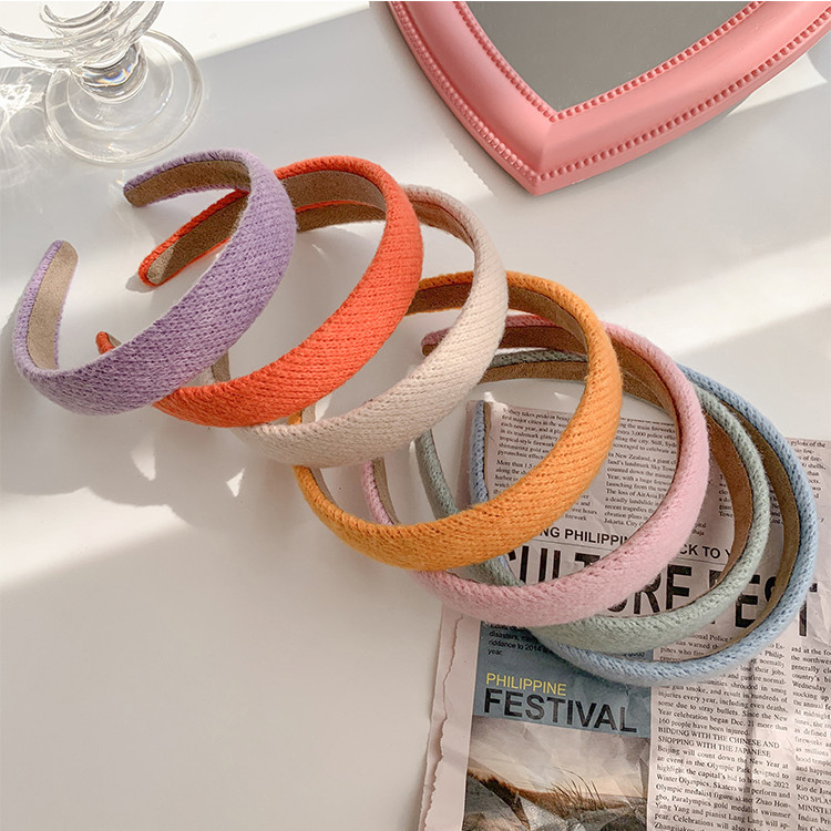 桃子系小姐姐~糖果色毛线发箍甜美针织头箍宽边发卡森系发饰品女|ms