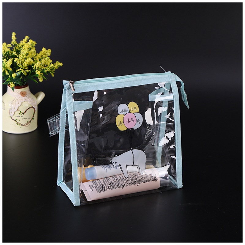 批发透明pvc化妆品袋 加工塑料透明化妆品自封袋手提袋塑料袋