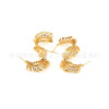 Brass earrings, ear clips, 18 carat