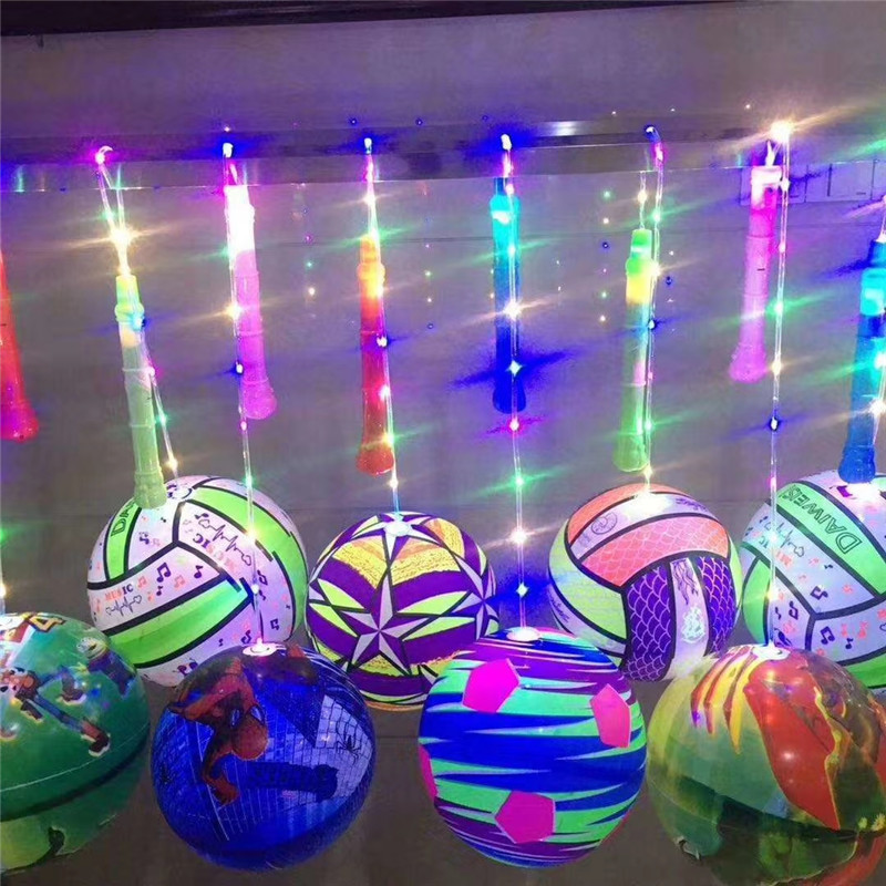luminescence Bodybuilding Throw the ball portable Flash Bobo ball Rainbow colors Elastic force balloon children Toys wholesale