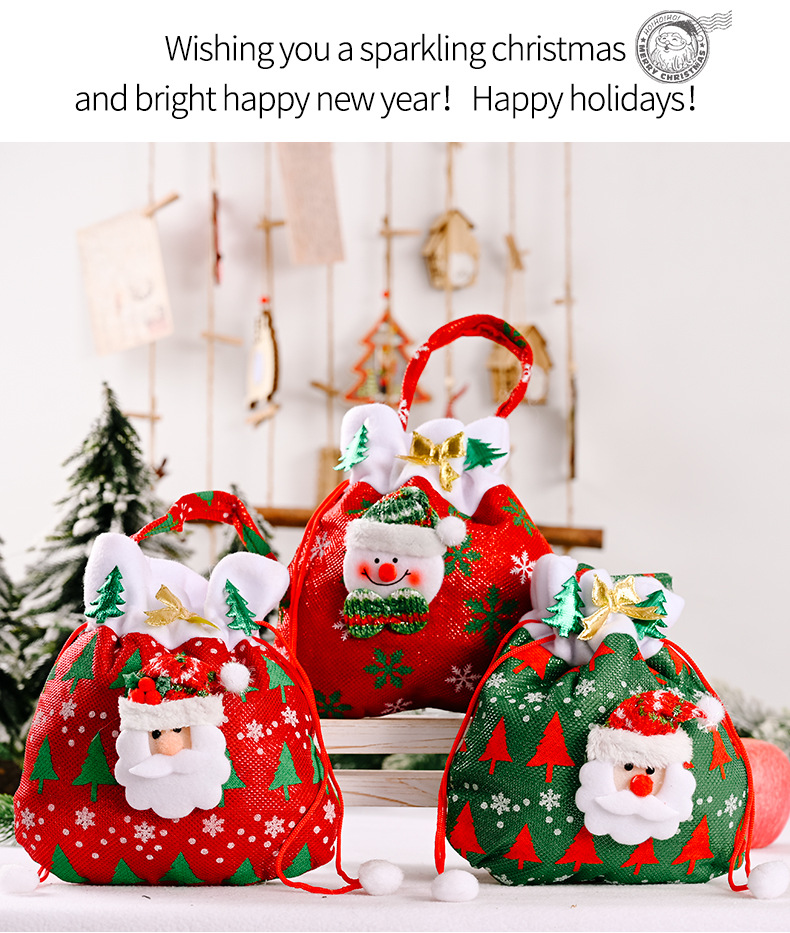 50g Weight Christmas Festival Creative Christmas Decoration Cartoon Tote Bag 1