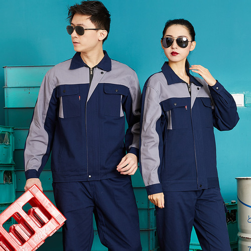 Workwear set, spring and autumn clothing, logistics welding uniform, pure cotton, anti-scald workwear, custom workshop uniform
