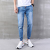2020新款牛仔裤男韩版港风九分裤男青少年时尚宽松束脚裤男小脚裤