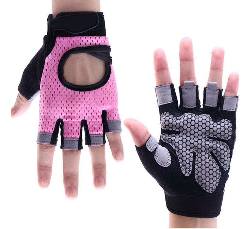 Guantes de fitness para hombres de medio dedo deportes femeninos equipo de equitación al aire libre entrenamiento resistente al desgaste levantamiento de pesas antideslizante mancuerna protección de la palma