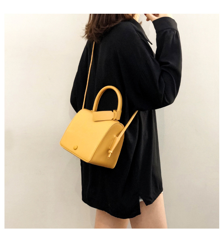 Women's Small Pu Leather Solid Color Fashion Square Magnetic Buckle Crossbody Bag display picture 4