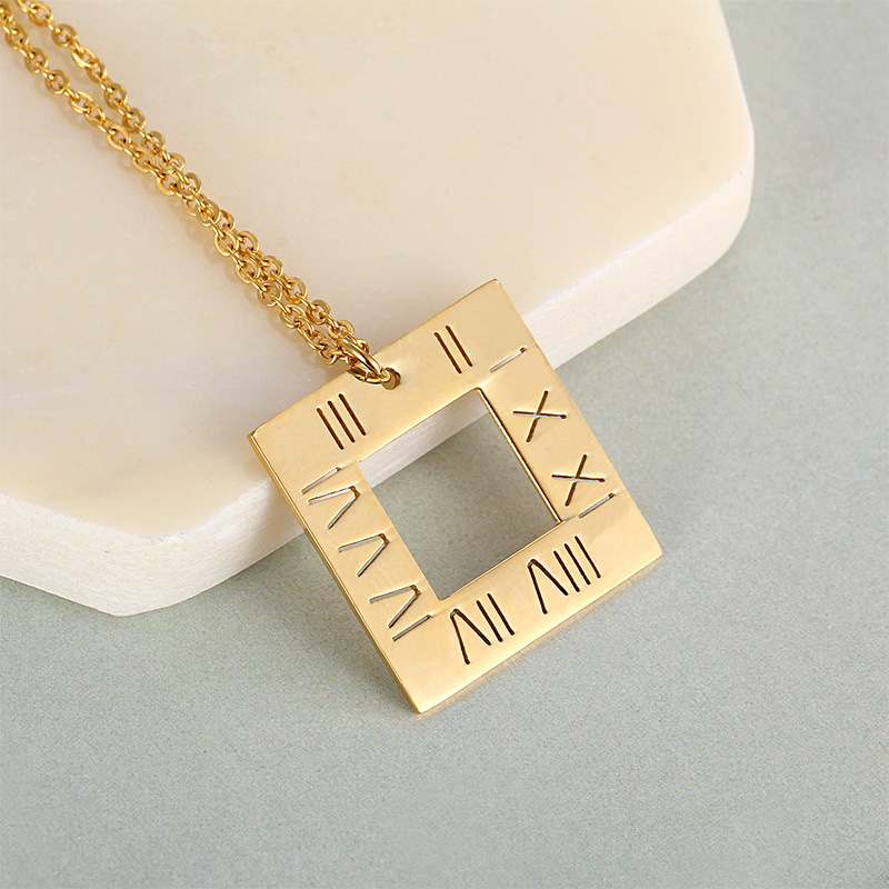 304 Stainless Steel Pendant Material Pendant Necklace Classification PVD Coated 18K Gold Plated Letter Titanium Steel Fashion Waterproof Non Tarnish 304 Stainless Steel Pendant Necklace