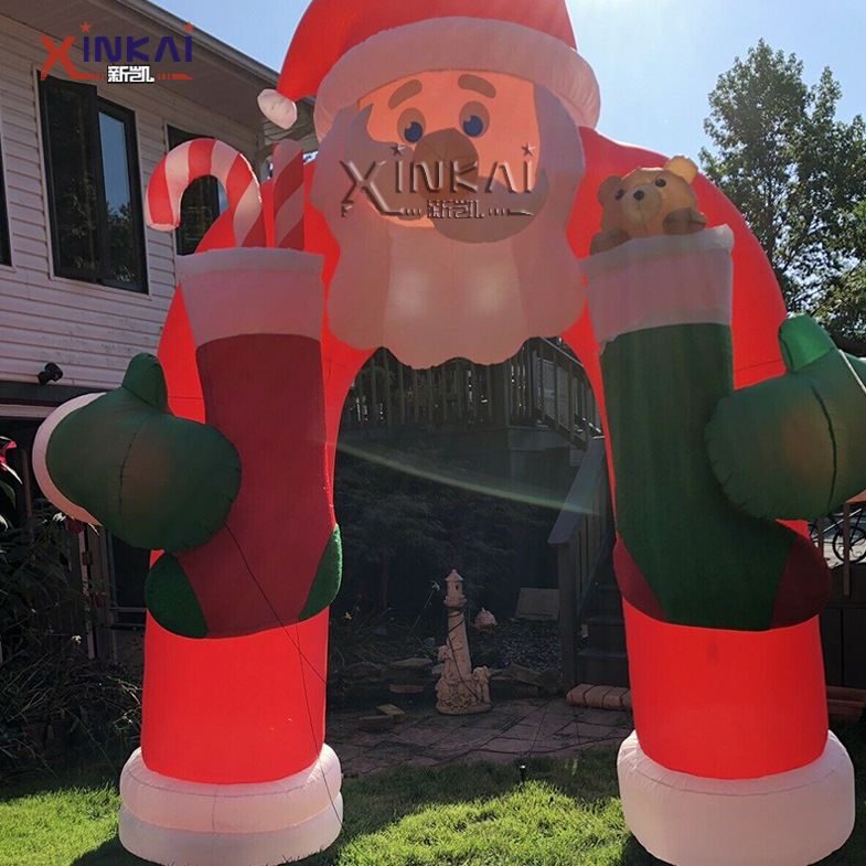 亚马逊爆款圣诞活动装饰品 场地圣诞充气拱门 圣诞节庭院装饰道具