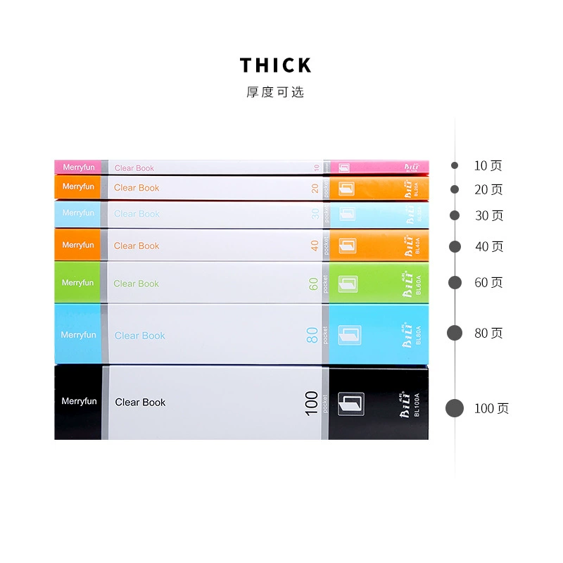 A4 Color Transparent Insert Page Binder Folder for Student File Records Contracts Piano Scores Exam Papers Storage Album